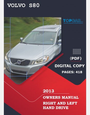 2013 volvo s80 owners manual lhd&rhd